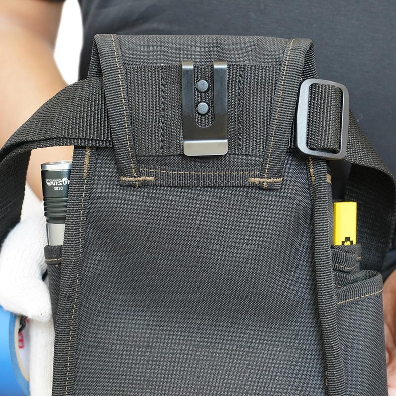 KUNN Electrician Tool Pouch - Durable Small Basic Maintenance Tool Pouch Belt with Belt Clip - Image 4